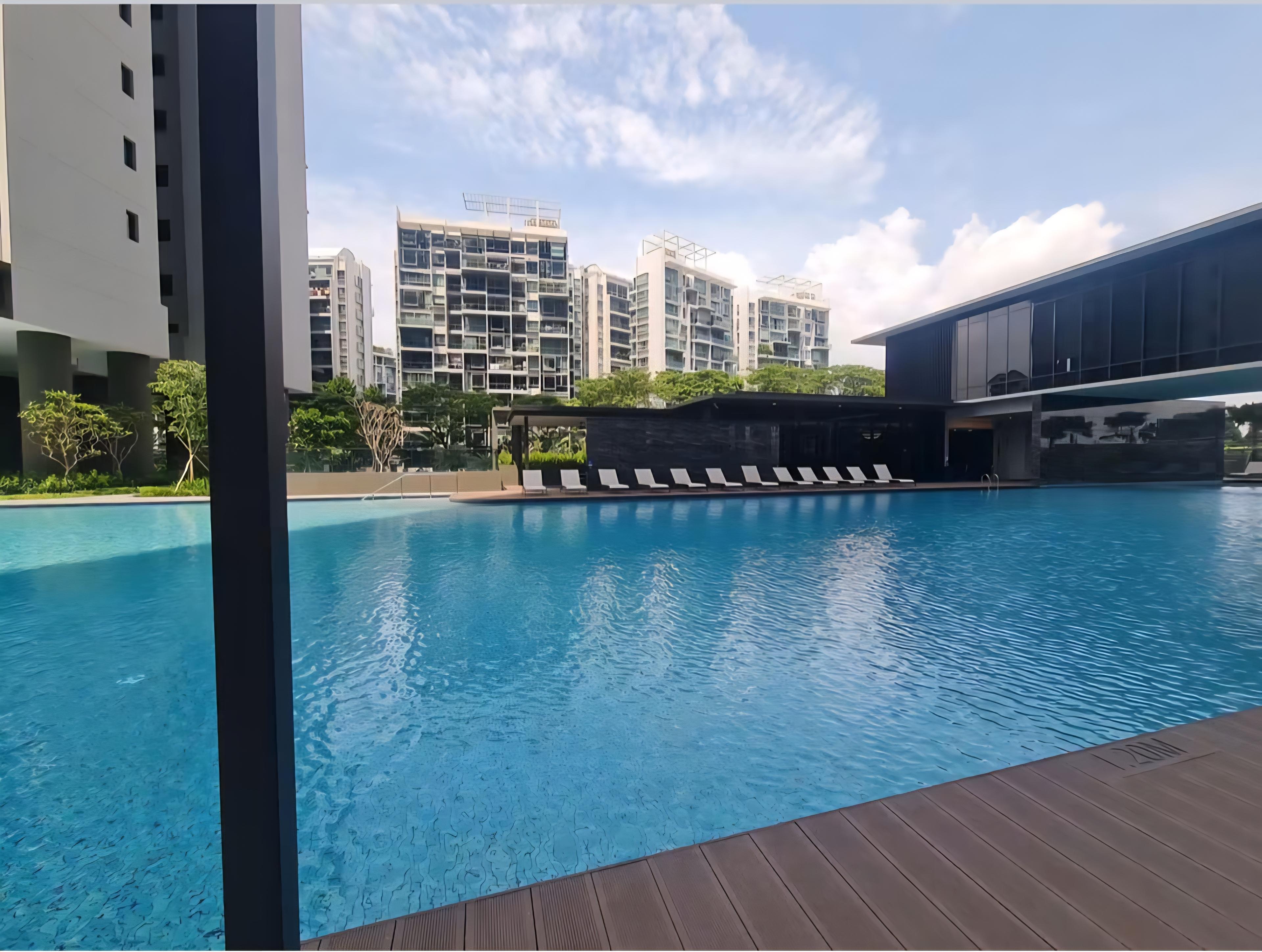 Development pool deck and surrounding towers