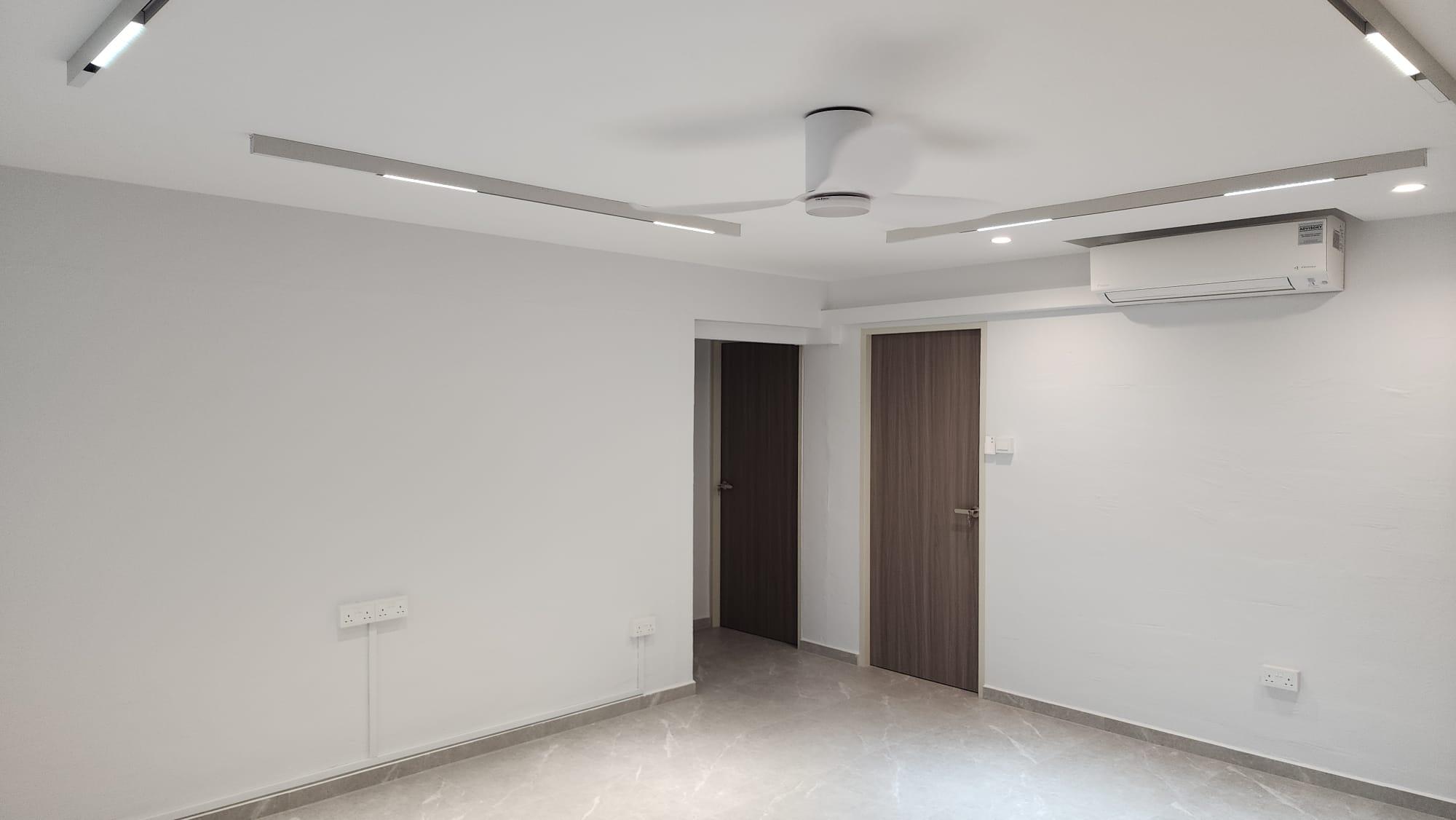 Entryway feature panel with fluted wood and bench