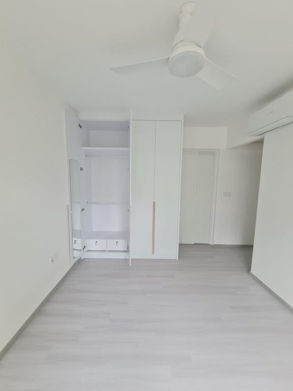 Bedroom wardrobe with mirror and shelving
